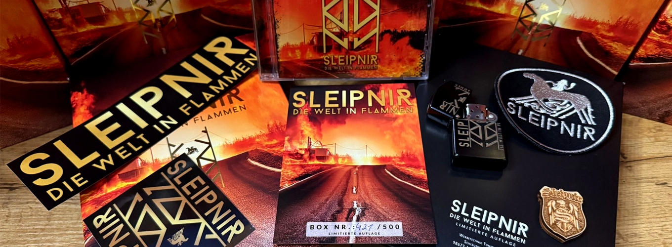 Die neue SLEIPNIR CD "Die Welt in Flammen" - auch als limitierte Sammler Box erhältlich Die neue SLEIPNIR CD "Die Welt in Flammen" - auch als limitierte Sammler Box erhältlich