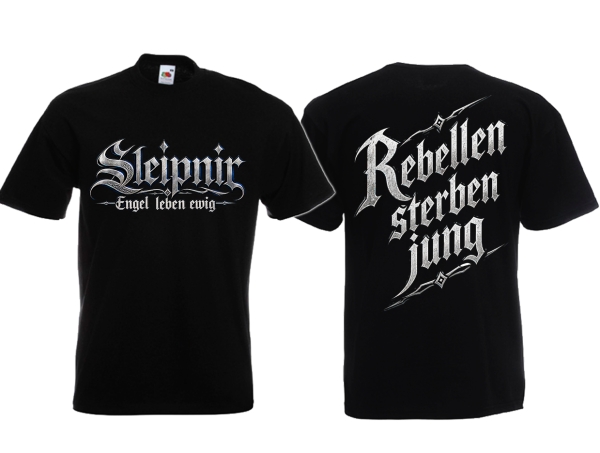 Frauen T-Shirt - Sleipnir - Engel leben ewig - Rebellen sterben jung - Motiv 2 Frauen T-Shirt - Sleipnir - Engel leben ewig - Rebellen sterben jung - Motiv 2
