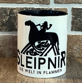 Tasse - schwarz - Sleipnir - Die Welt in Flammen - Motiv 3