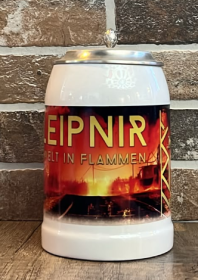 Bierkrug mit Zinndeckel - Sleipnir - Die Welt in Flammen Bierkrug mit Zinndeckel - Sleipnir - Die Welt in Flammen