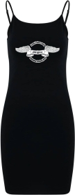 Kleid - Stretch Jersey Slim Dress - Sleipnir - Engel leben ewig - Rebellen sterben jung - schwarz