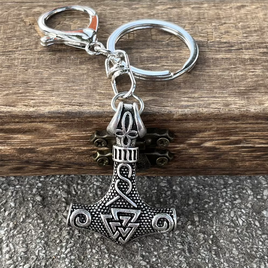 Schlüsselanhänger - Thors Hammer - silber Optik